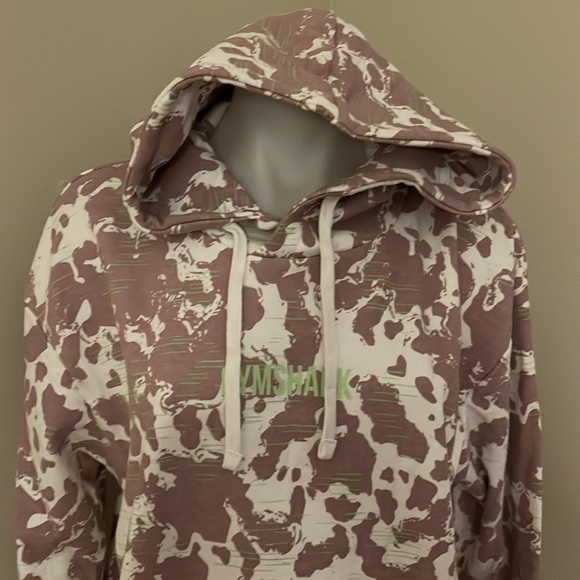 (NWOT) Gymshark Camo Graphic Oversized White/ Purple Hoodie, Medium - Picture 8 of 15